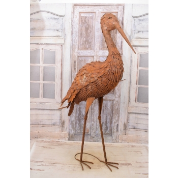 Metalowa Figura - Bocian Czapla Paw Ptak - Ogród Figurka - Dekoracja Ozdoba