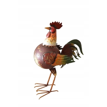 METALOWY KOGUT DO OGRODU - JAK ŻYWY - KOGUCIK - figura ogrodowa