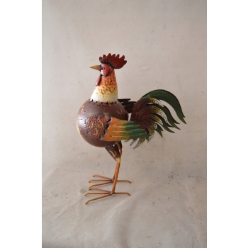 METALOWY KOGUT DO OGRODU - JAK ŻYWY - KOGUCIK - figura ogrodowa