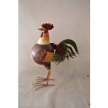 METALOWY KOGUT DO OGRODU - JAK ŻYWY - KOGUCIK - figura ogrodowa