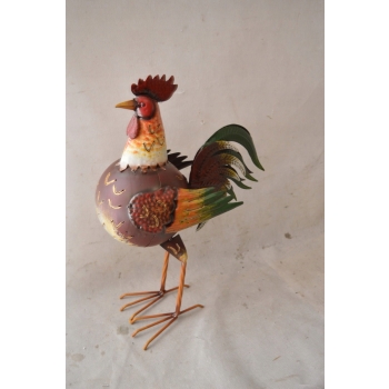 METALOWY KOGUT DO OGRODU - JAK ŻYWY - KOGUCIK - figura ogrodowa