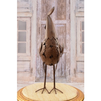 Metalowy Kogut- Figura Ogrodowa - Ogród Figurka Kogucik Rzeźba Rękodzieło