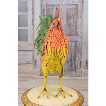 Metalowy Kogut- Figura Ogrodowa - Kolorowy Kogut