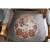 Barokowy Komplet Wypoczynkowy Wypoczynek NIEBIESKI - Sofa + 4 Fotele + Stół