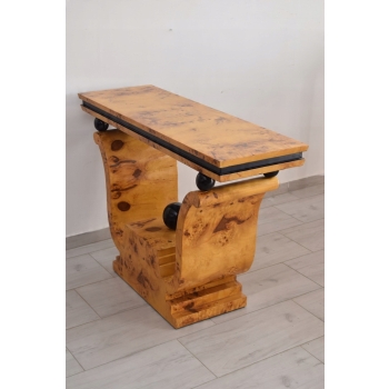 Drewniany Stolik Stół Konsola Art Deco - Salon - Vintage - Gięte Drewno