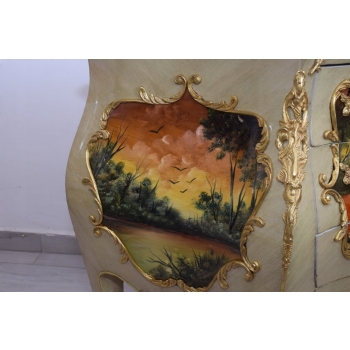 Stylowa Francuska Komoda - Szafa Szafka - Marmur - Ludwikowska - 3 Szuflady