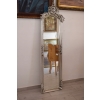 Lustro Długie Wąskie - Secesja Srebrne - 177 x 53 cm Kryształowe Drewniane
