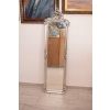 Lustro Długie Wąskie - Secesja Srebrne - 177 x 53 cm Kryształowe Drewniane