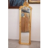Lustro Długie Wąskie - Secesja Złote - 177 x 53 cm Kryształowe Drewniane