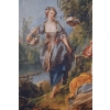 Barokowa Scena Rodzajowa - Francja - Wielki Obraz Złota Rama 150x98