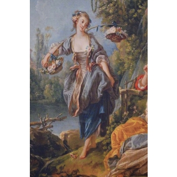 Barokowa Scena Rodzajowa - Francja - Wielki Obraz Złota Rama 150x98