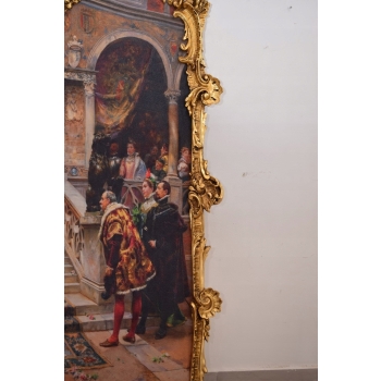 Francuska Arystokracja Ślub Wesele Francja - Wielki Obraz Złota Rama 150x98