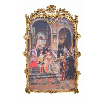 Zakochana Para Arystokracja Francja - Wielki Obraz Złota Rama 150x98