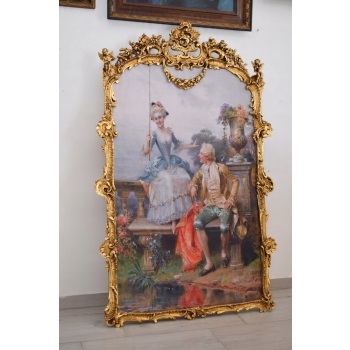 Zakochana Para Arystokracja Francja - Wielki Obraz Złota Rama 150x98