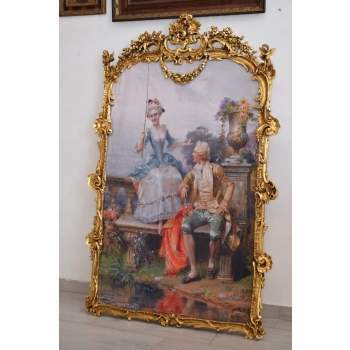 Zakochana Para Arystokracja Francja - Wielki Obraz Złota Rama 150x98