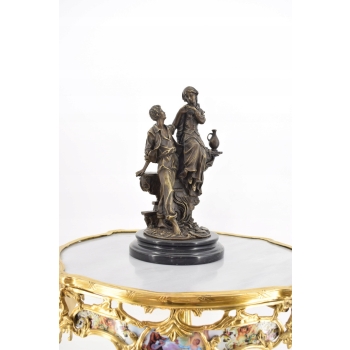 Romeo i Julia Miłość - Figura Rzeźba z Brązu - Marmur Podstawa - Francja