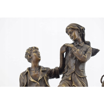 Romeo i Julia Miłość - Figura Rzeźba z Brązu - Marmur Podstawa - Francja