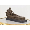 A. Canova - Dama na Szezlongu Figura Rzeźba z Brązu + Marmur - Francja