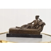 A. Canova - Dama na Szezlongu Figura Rzeźba z Brązu + Marmur - Francja