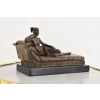 A. Canova - Dama na Szezlongu Figura Rzeźba z Brązu + Marmur - Francja