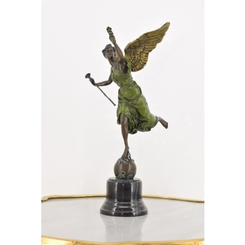RZEŹBA FIGURA Z BRĄZU - VICTORIA - KOBIETA Z WIEŃCEM BRĄZ - MITOOGIA
