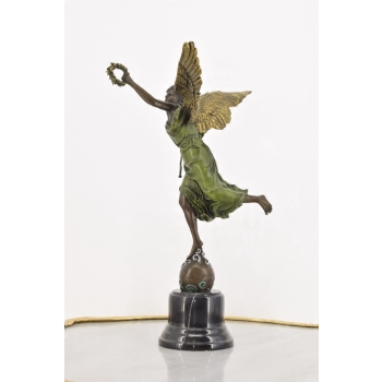RZEŹBA FIGURA Z BRĄZU - VICTORIA - KOBIETA Z WIEŃCEM BRĄZ - MITOOGIA