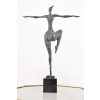 Modernistyczna Rzeźba - Łgarska Kobieta Patyna - Figura z Brązu - Dekoracja
