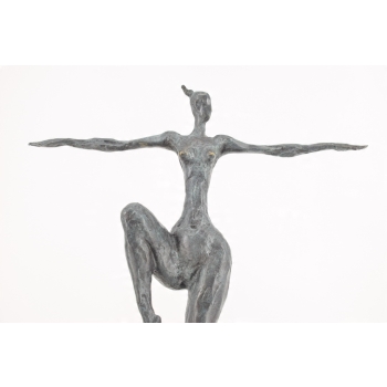 Modernistyczna Rzeźba - Łgarska Kobieta Patyna - Figura z Brązu - Dekoracja