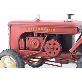 Metalowy Model Czerwony Traktor - Prezent Vintage - Dekoracja Ozdoba
