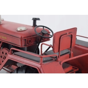Metalowy Model Czerwony Traktor - Prezent Vintage - Dekoracja Ozdoba