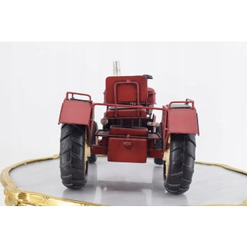 Metalowy Model Czerwony Traktor - Prezent Vintage - Dekoracja Ozdoba