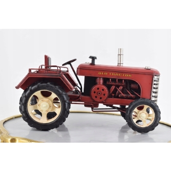 Metalowy Model Czerwony Traktor - Prezent Vintage - Dekoracja Ozdoba