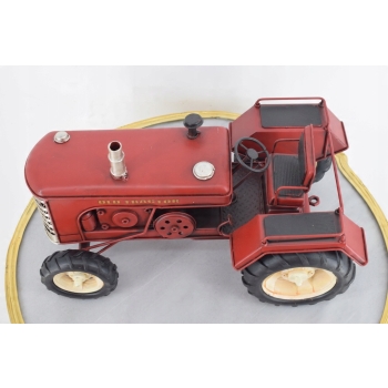 Metalowy Model Czerwony Traktor - Prezent Vintage - Dekoracja Ozdoba