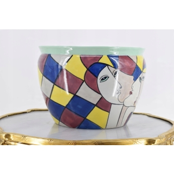 Nowoczesny Modernistyczny Wazon - Misa Porcelana - Abstrakcyjny Kubizm