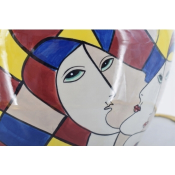 Nowoczesny Modernistyczny Wazon - Misa Porcelana - Abstrakcyjny Kubizm