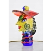 Szkło Murano GLASS - Dama w Kapeluszu - Twarz Figura Rzeźba ze Szkła