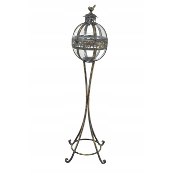 Stojąca Lampa Lampion Art Deco - Świecznik Kula - Gięte Szkło Dom Dekoracja