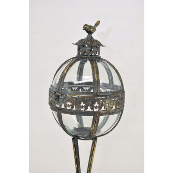 Stojąca Lampa Lampion Art Deco - Świecznik Kula - Gięte Szkło Dom Dekoracja