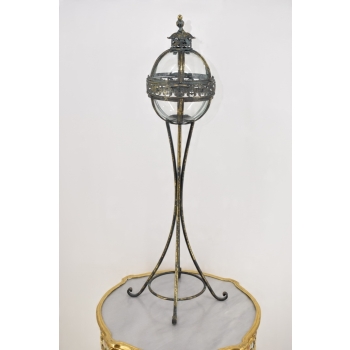 Stojąca Lampa Lampion Art Deco - Świecznik Kula - Gięte Szkło Dom Dekoracja