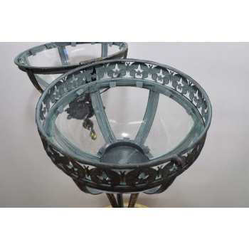 Stojąca Lampa Lampion Art Deco - Świecznik Kula - Gięte Szkło Dom Dekoracja