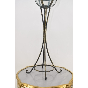 Stojąca Lampa Lampion Art Deco - Świecznik Kula - Gięte Szkło Dom Dekoracja