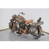 Metalowy Srebrny Motor - Motocykl Model Kolekcjonerski - Vintage Dekoracja