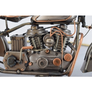 Metalowy Srebrny Motor - Motocykl Model Kolekcjonerski - Vintage Dekoracja