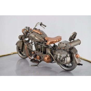 Metalowy Srebrny Motor - Motocykl Model Kolekcjonerski - Vintage Dekoracja