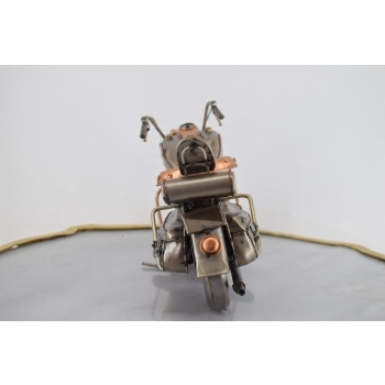 Metalowy Srebrny Motor - Motocykl Model Kolekcjonerski - Vintage Dekoracja