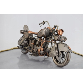 Metalowy Srebrny Motor - Motocykl Model Kolekcjonerski - Vintage Dekoracja