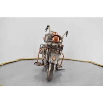 Metalowy Srebrny Motor - Motocykl Model Kolekcjonerski - Vintage Dekoracja