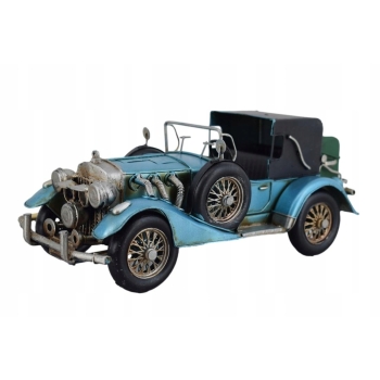 Metalowy Model Samochód - Niebieskie Auto - Kolekcja Vintage Zabytkowy
