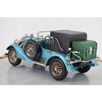 Metalowy Model Samochód - Niebieskie Auto - Kolekcja Vintage Zabytkowy