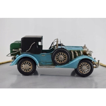 Metalowy Model Samochód - Niebieskie Auto - Kolekcja Vintage Zabytkowy